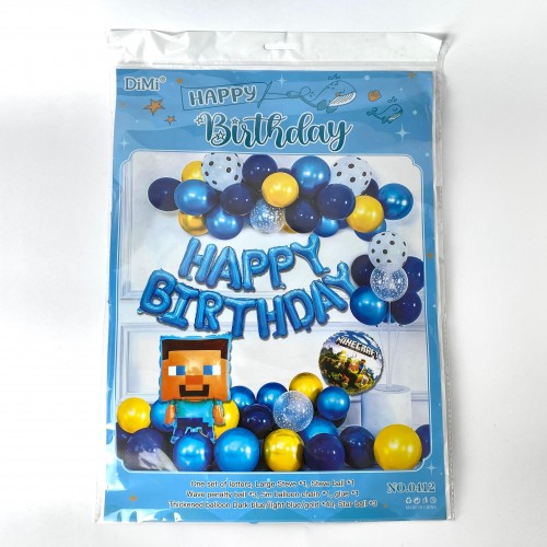 GLOBO DIMI HAPPY BIRTHDAY MINECRAFT 10SET X1PQ 