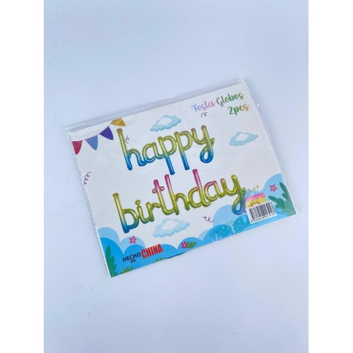 GLOBO DE HAPPY BIRTHDAY #MULTICOLOR 2PCS* X 1SET