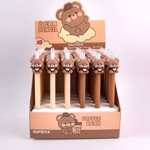 PORTAMINAS OUFEIYA OSITO COFFE BEAR 0.5MM *36PCS* X 1CAJA