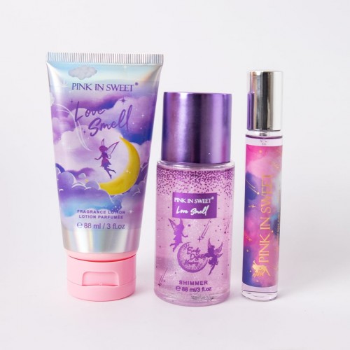 KIT 3EN1 PINK IN SWEET HAPPY HOLIDAY #MD2 LOVE SMELL X1KIT