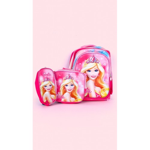 MORRAL ESCOLAR 3EN1 ESTAMPADO BARBIE ROSADO X 1UND