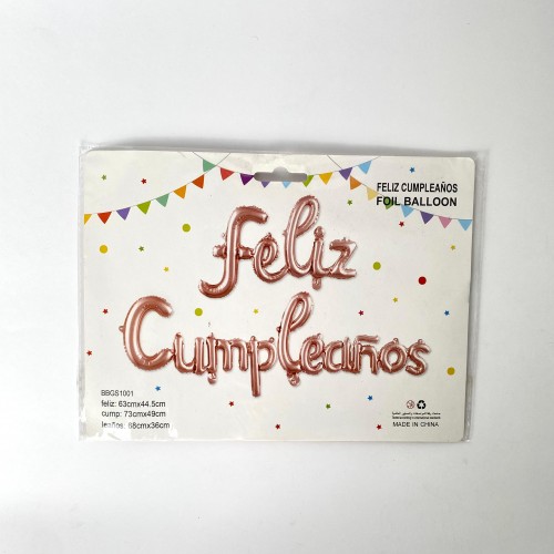 GLOBO DE FELIZ CUMPLEAÑOS 3PCS #ROSADO X 1SET