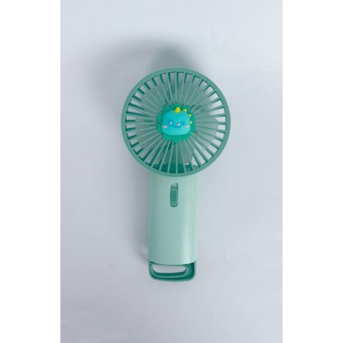 VENTILADOR MINI DIANDI C/BASE GANCHO Y PIN ANIMAL DINO/TURQUESA X1UND DD-8001-5