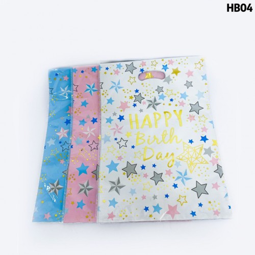 BOLSA DE REGALO HAPPY BIRTHDAY 10PCS 21X30CM X12UND HB04