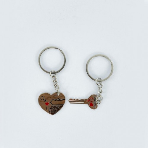 LLAVERO DOBLE ANIMADO PARA PAREJA #CORAZON LLAVE X 1PAR