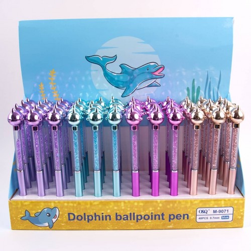 LAPICERO DOLPHIN BALLPOINT 4CLR DELIFIN C/CRISTAL *48PCS* X 1CAJA