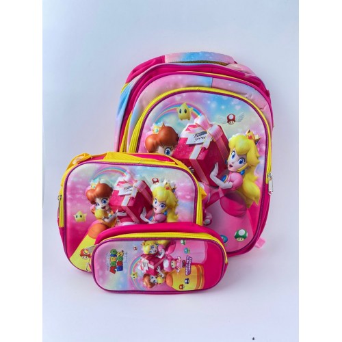 MORRAL ESCOLAR 3EN1 ESTAMPADO MARIO PARTY ADVANCE ROSADO X 1UND