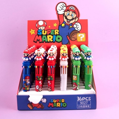 LAPICERO 10COLORES DE SUPER MARIO 4MDL *36PCS* X 1CAJA