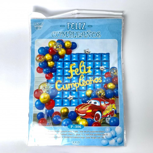 GLOBO DIMI FELIZ CUMPLEAÑOS CARS #AZUL 10SET* X1PAQ