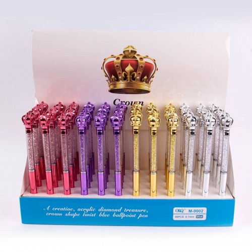 LAPICERO CORONA CROWN C/CRISTAL 4COLOR *48PCS* X 1CAJA