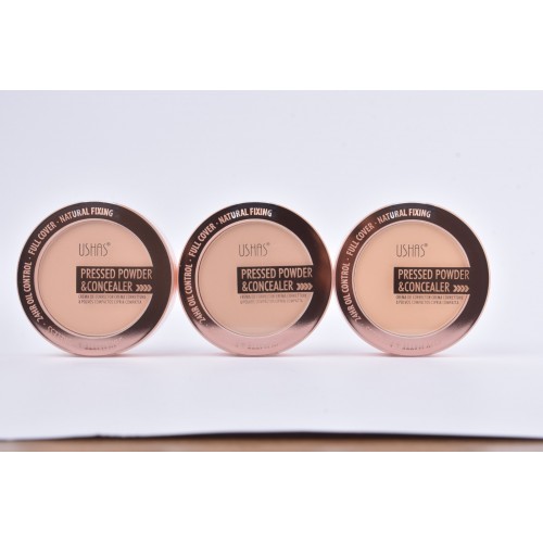 POLVO COMPACTO C/CORRECTOR FULL COVER USHAS 3TONO  X1CAJA