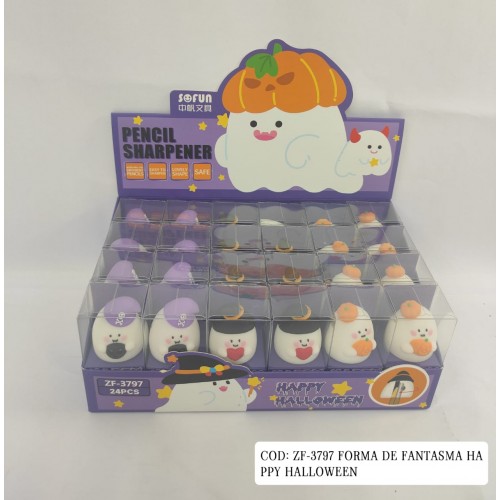 SACAPUNTA C/FORMA DE FANTASMA HAPPY HALLOWEEN 3MDL X 1CAJA