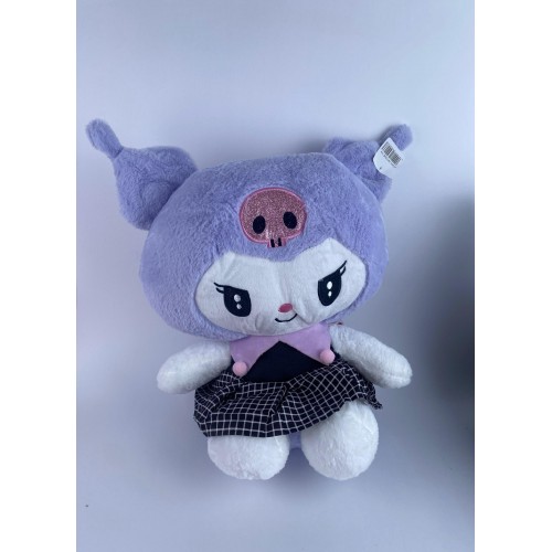 PELUCHE DE KUROMI C/FALDADE CUADROS #NEGRO 40CM X1UND